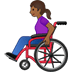 👩🏾‍🦽 woman in manual wheelchair: medium-dark skin tone display on Samsung